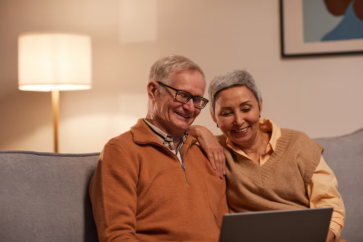 An older couple thrilled to have received an OptionsCard
