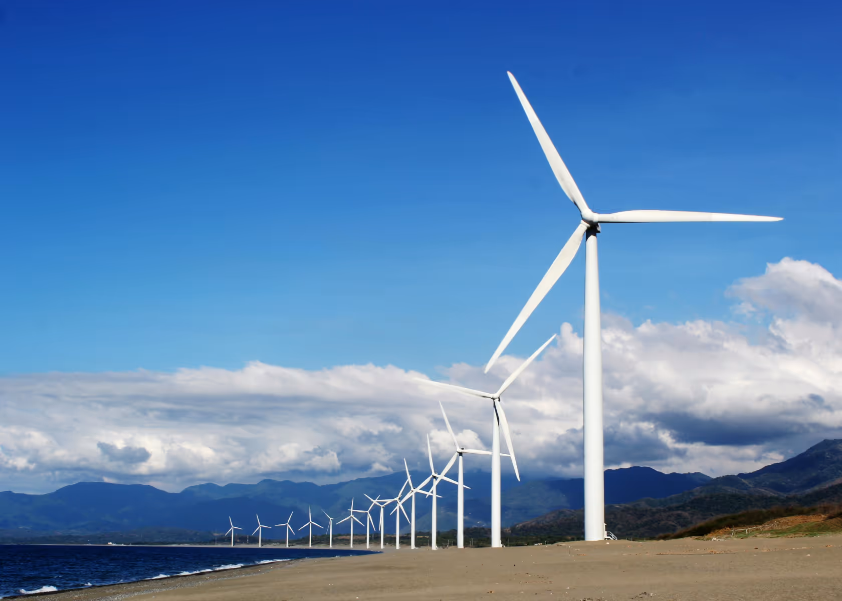 Sustainable energy windfarm image
