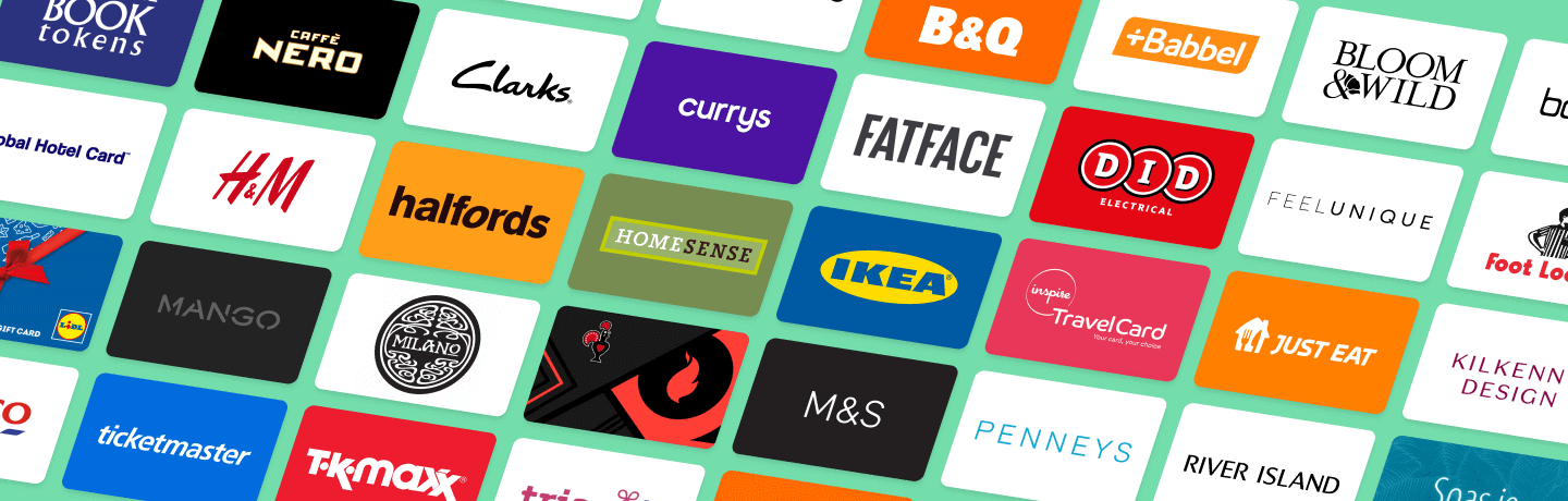 A large selection of desirable Irish retail gift cards